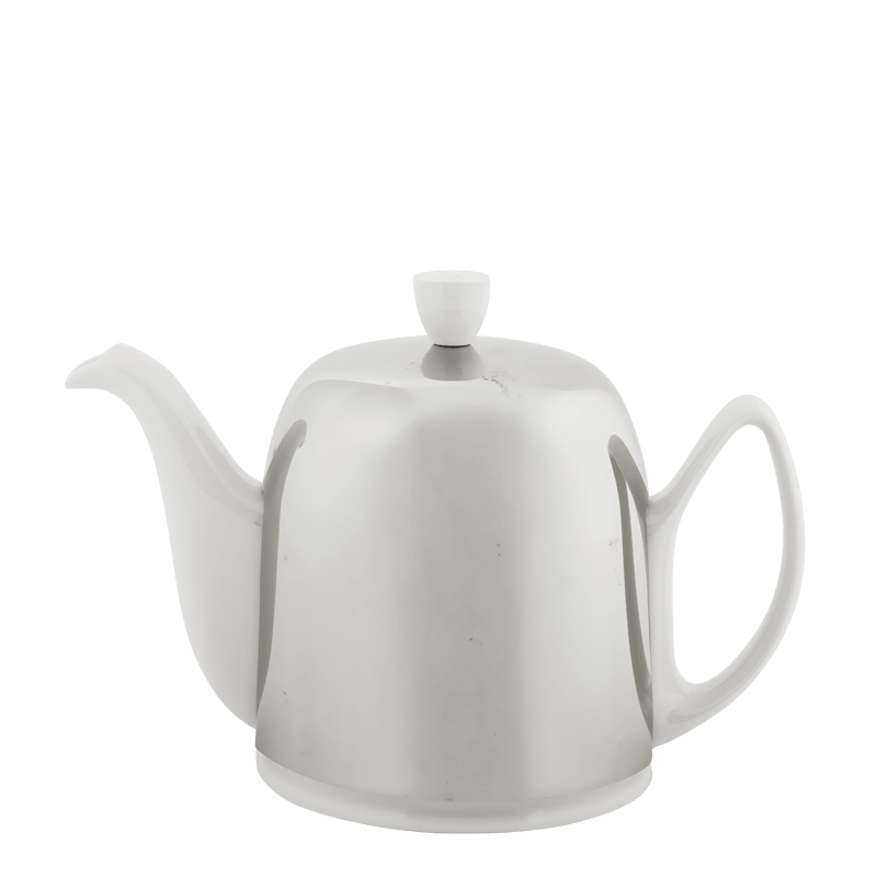Théière porcelaine blanc inox 140 cl