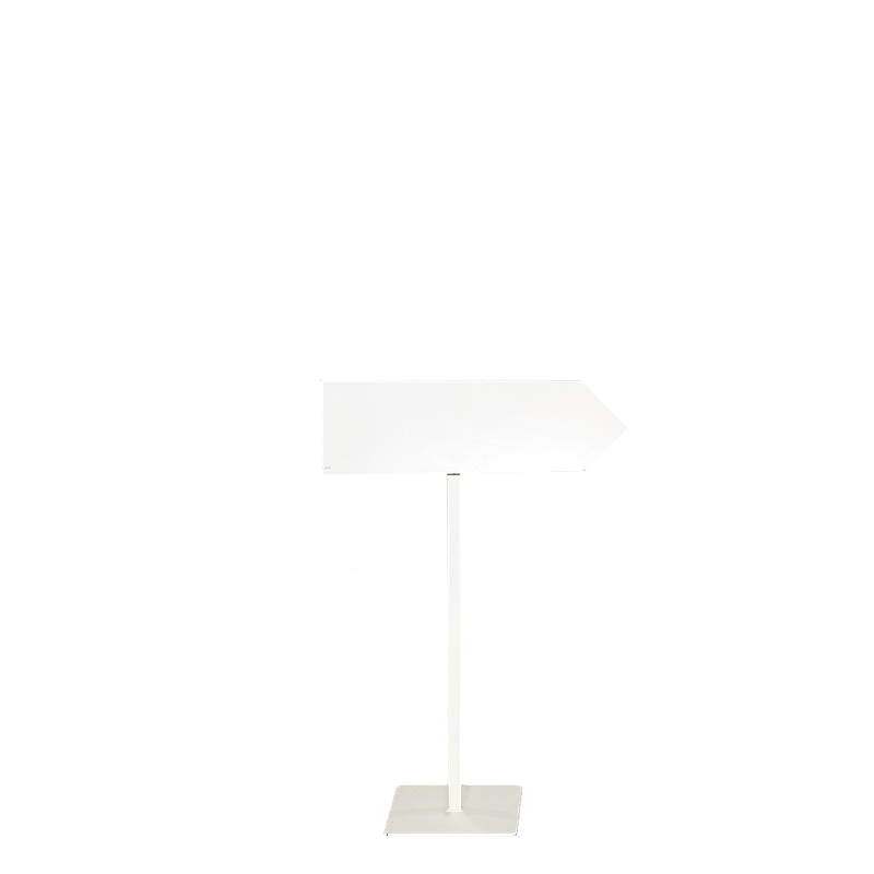 Panneau de direction pied blanc (droit) H 100 délai 24H