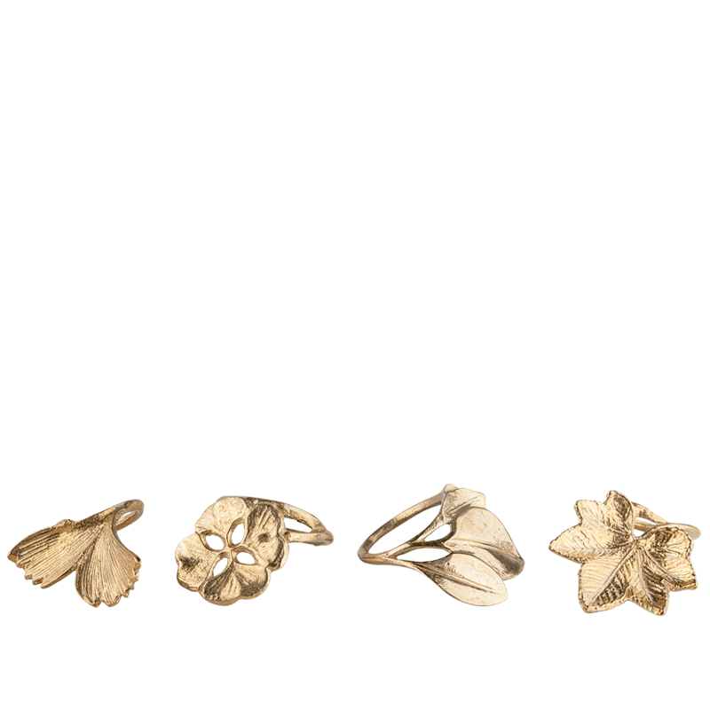 Rond de serviette feuille laiton