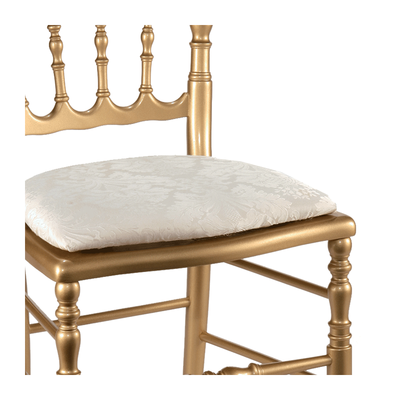 Chaise Napoléon III dorée fixe Gala blanc