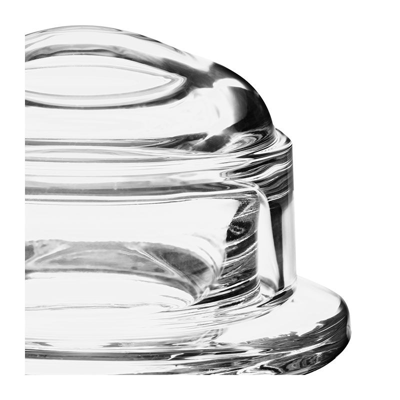 Beurrier en verre avec sa cloche Ø ext 10 cm Ø int 5,5 cm H 6 cm