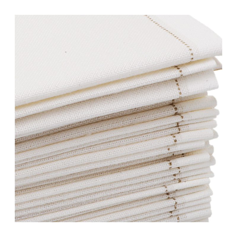 Serviettes cocktail tissu blanc 20 x 20 cm (par 30)