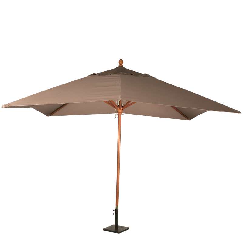 Parasol Louisiane taupe 300 x 300 cm + socle acier 30 x 30 cm