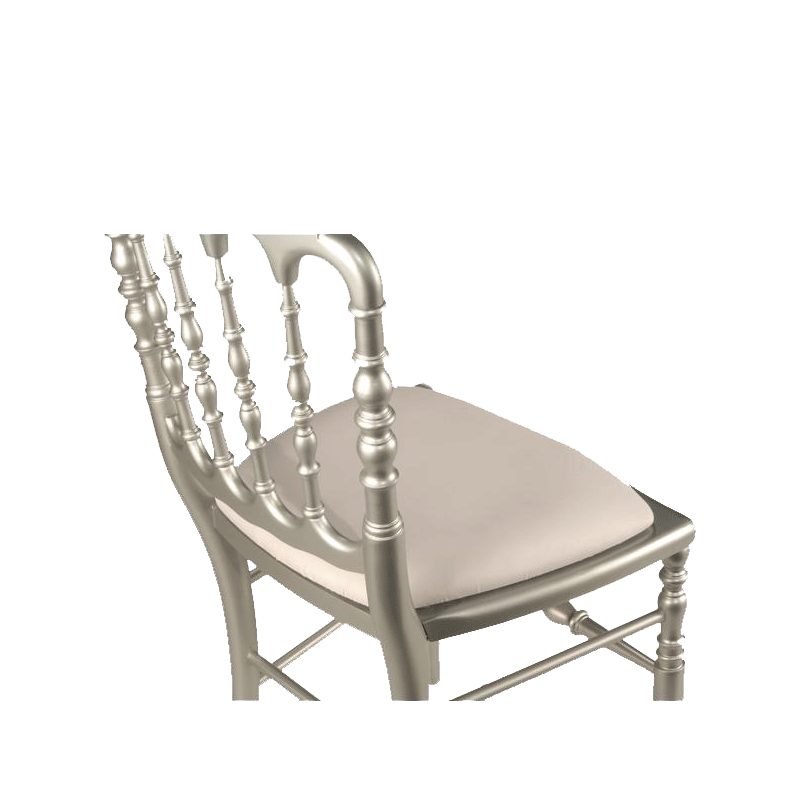 Chaise Napoléon III acier fixe chintz blanc