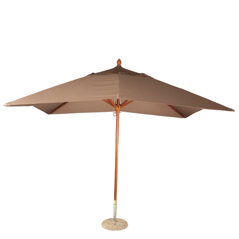 Parasol Louisiane taupe 300 x 300 cm + socle granit Ø 50 cm