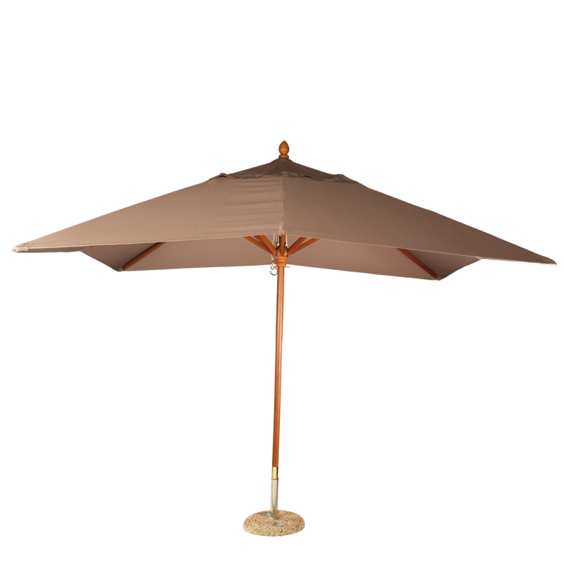 Parasol Louisiane taupe 300 x 300 cm + socle granit Ø 50 cm
