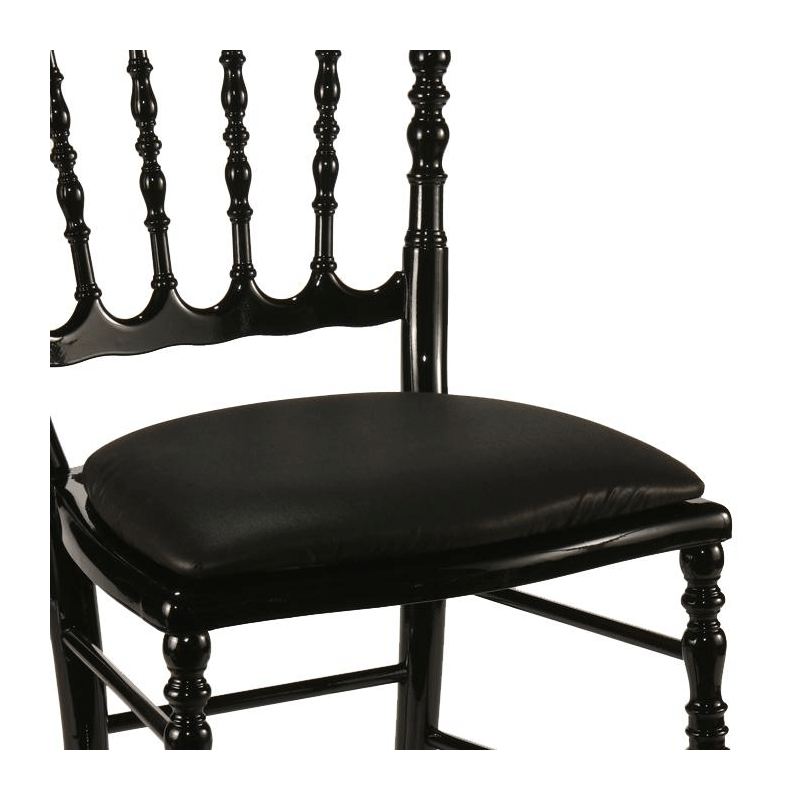 Chaise Napoléon III noire fixe chintz noir