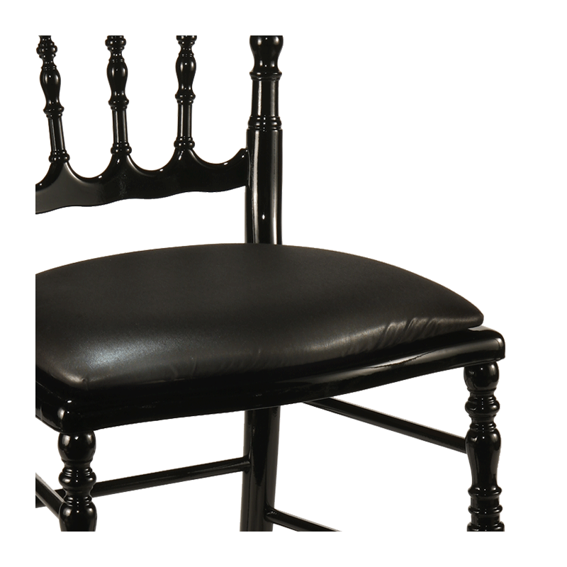Chaise Napoléon III noire fixe chintz noir