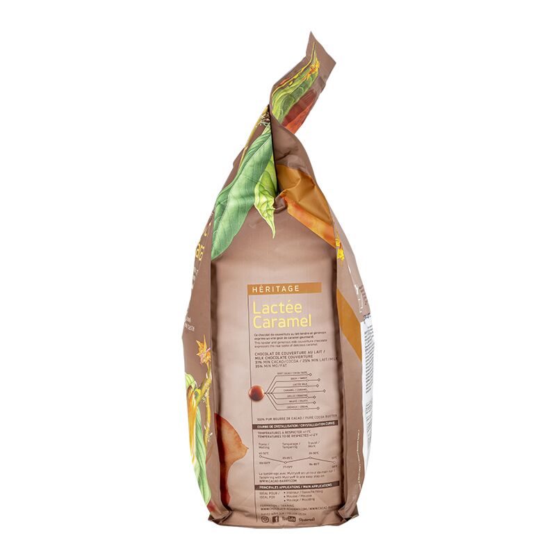 Pistoles de chocolat lait caramel 31,4 % cacao 5 kgs