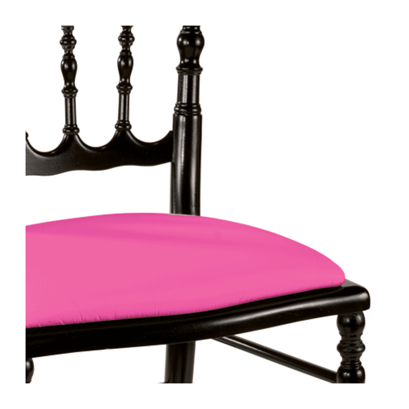 Chaise Napoléon III noire fixe Delhi fuchsia