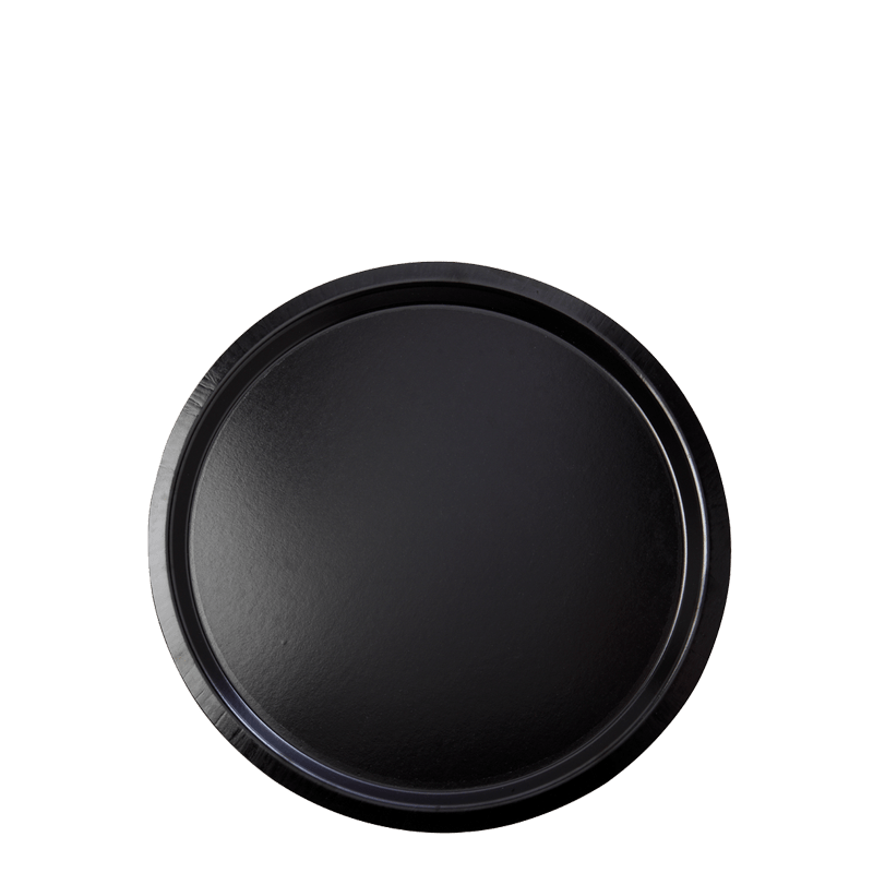 Plateau de service noir antidérapant Ø 37 cm