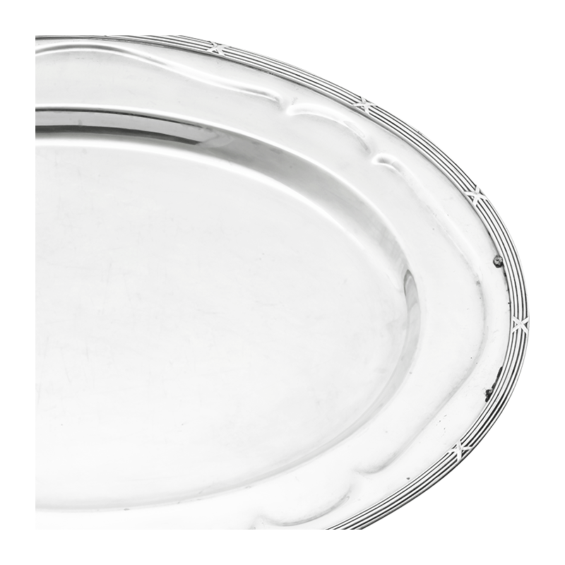 Plat ovale argent Louis XVI 46 x 59 cm