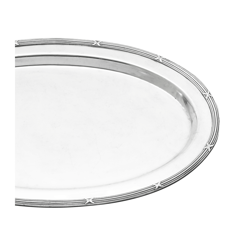 Plat ovale argent Louis XVI 33 x 52 cm