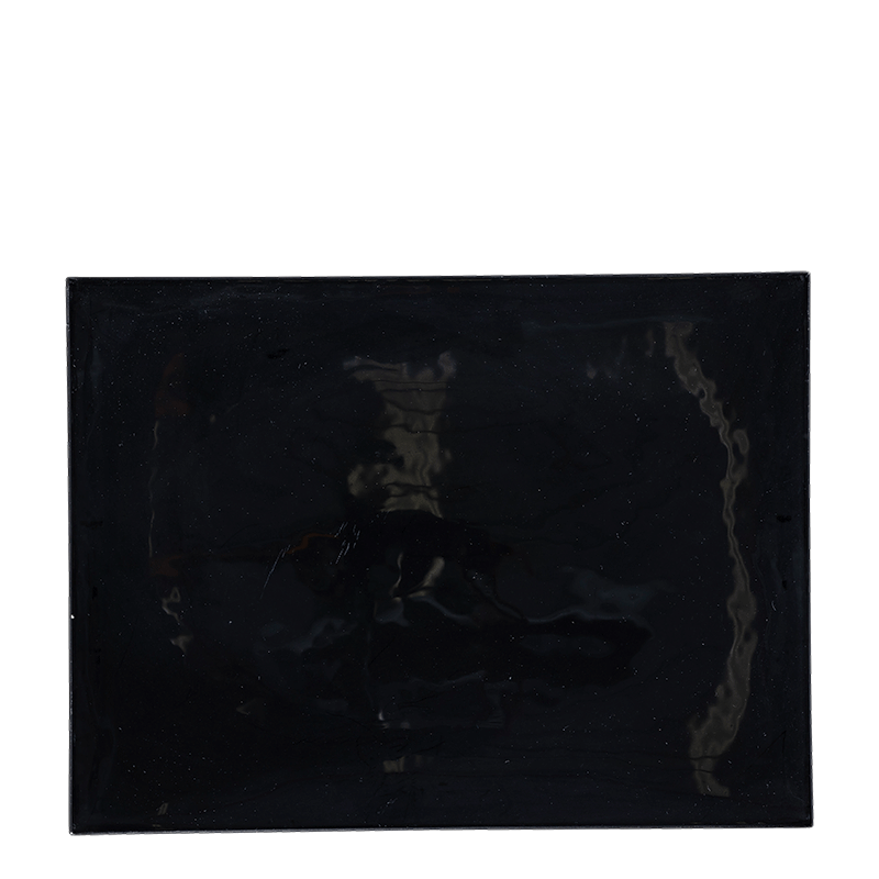 Plat rectangulaire noir en verre 24 x 32 cm