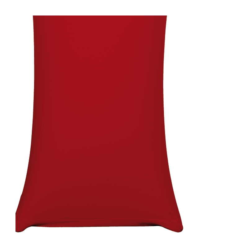 Mange-debout acier carré houssé rouge 60 x 60 cm H 111 cm