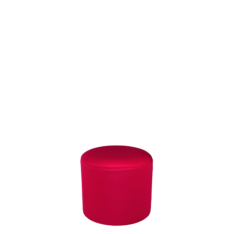 Pouf rond houssé rouge Ø 50 cm H 45 cm