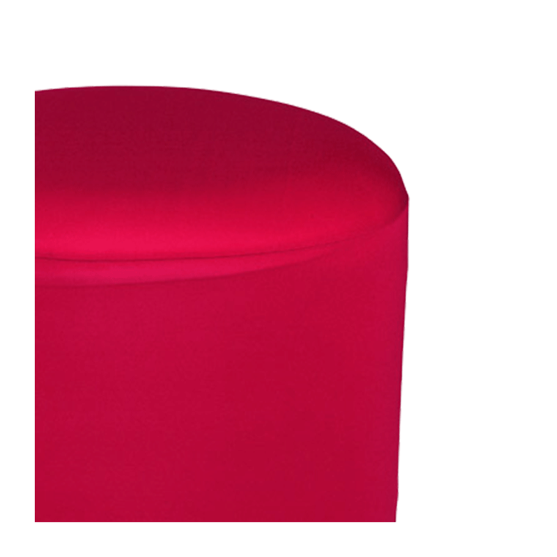 Pouf rond houssé rouge Ø 50 cm H 45 cm