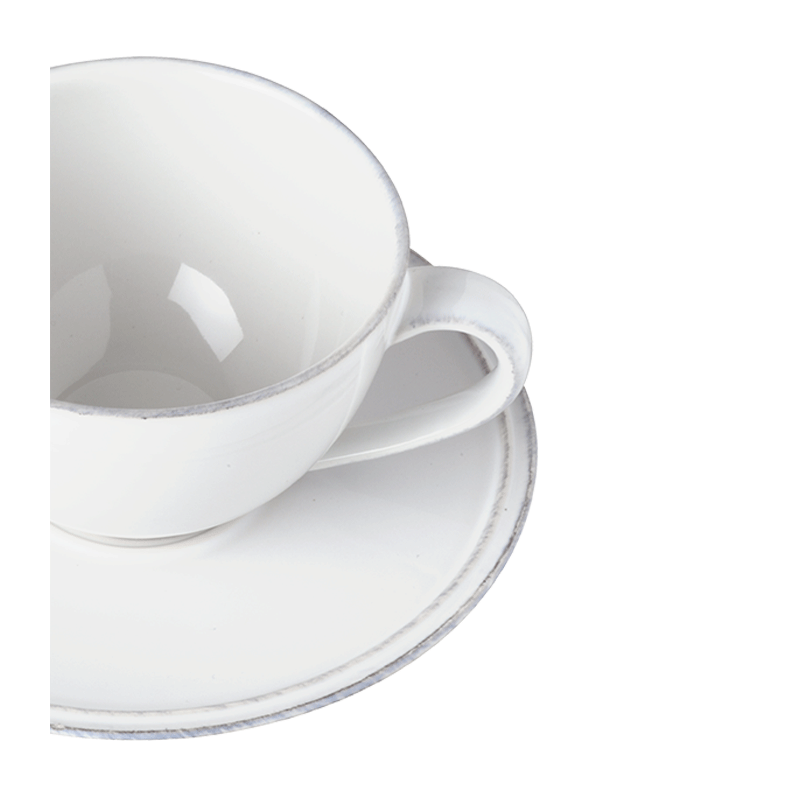 Location Tasse et sous-tasse à thé blanche 30 cl - Options