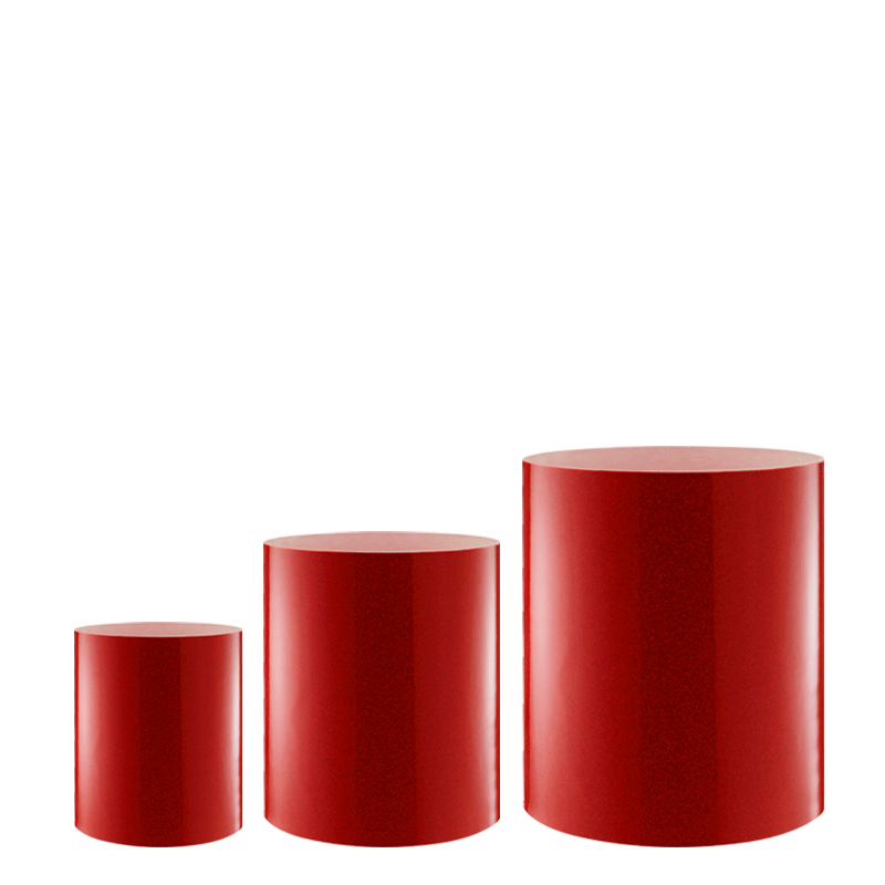 Lot de 3 réhausses cylindre Strass rouge