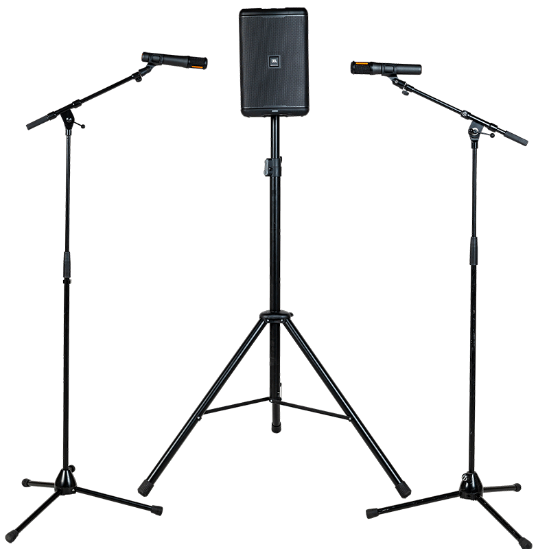 Sono : 1 enceinte - 2 pieds de micro - 2 micros