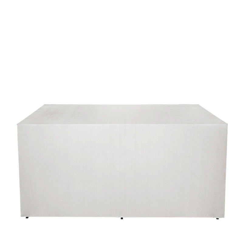 Buffet pliant houssé blanc "3 faces" 100 x 200 cm sur roulettes