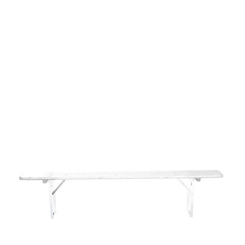 Banc Kermesse blanc 25 x 220 cm H 47 cm