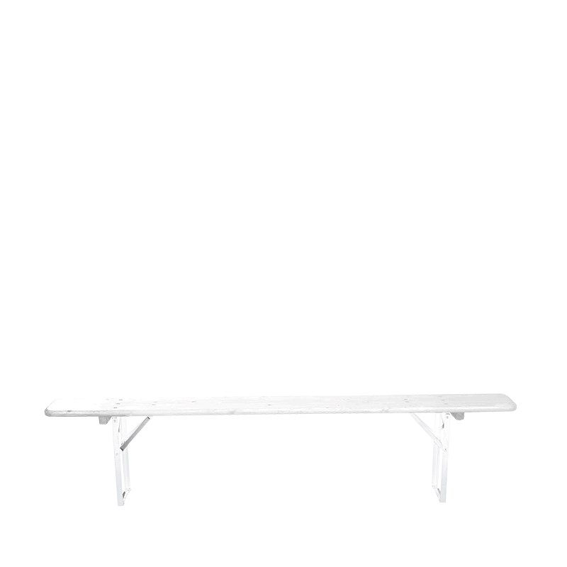 Banc Kermesse blanc 25 x 220 cm H 47 cm