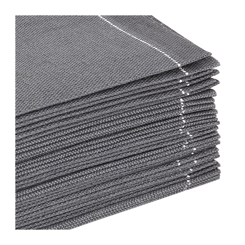 Serviettes cocktail tissu anthracite 20 x 20 cm (par 30)