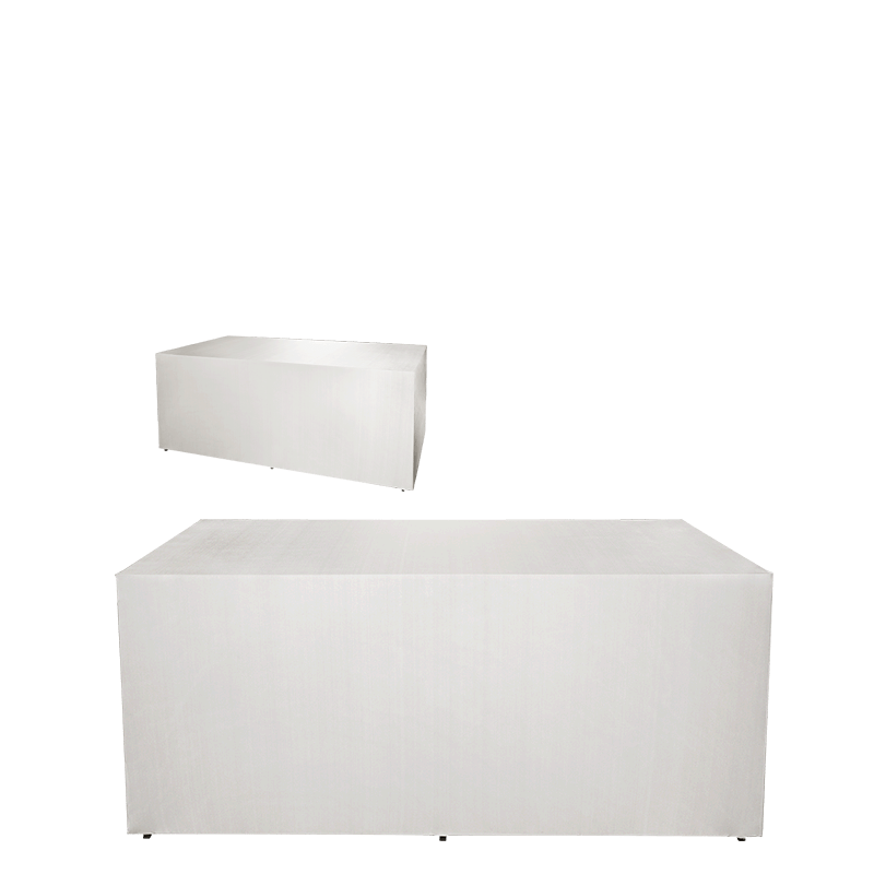 Buffet pliant houssé blanc "4 faces" 80 x 200 cm H 91 cm