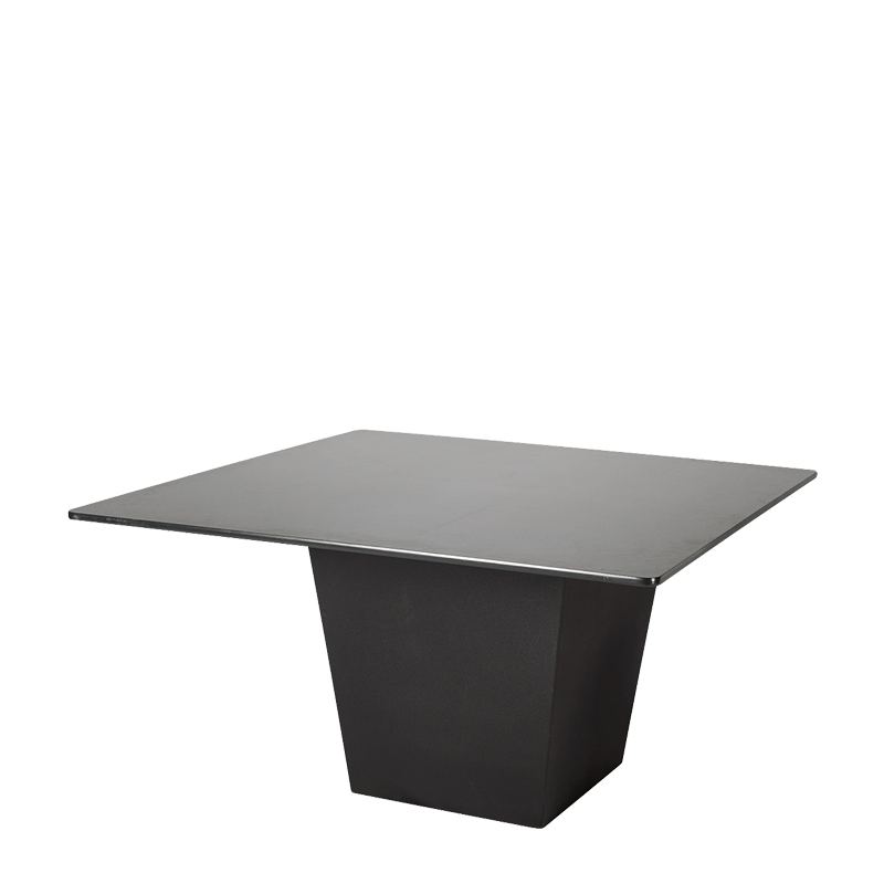 Table H 75 cm C&ocirc;ne noir plateau noir 140 x 140 cm