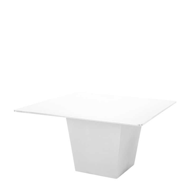 Table H 75 cm C&ocirc;ne blanc plateau blanc 140 x 140 cm