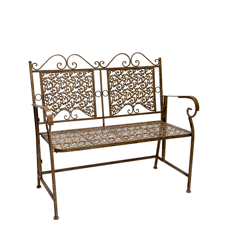 Banc en fer forgé Vintage style Maric 52 x 91 x 98 cm