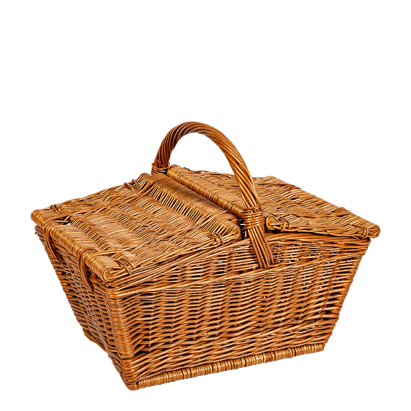 Panier de Pique-nique Vintage en osier 50 x 28 cm H 43 cm