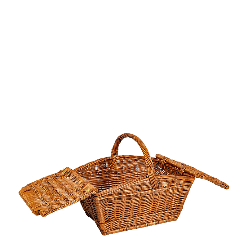 Panier de Pique-nique Vintage en osier 50 x 28 cm H 43 cm