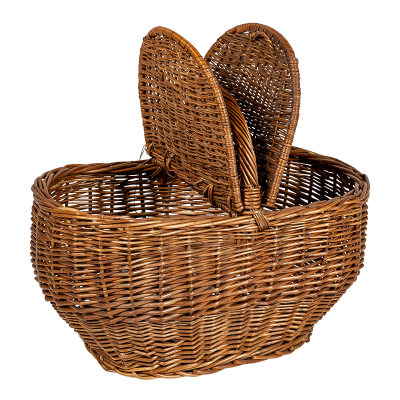 Panier de Pique-nique Vintage en osier 50 x 28 cm H 43 cm