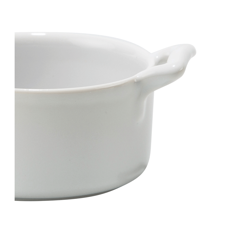 Mini cocotte porcelaine blanche Ø 7,2 cm H 3,5 cm 8 cl