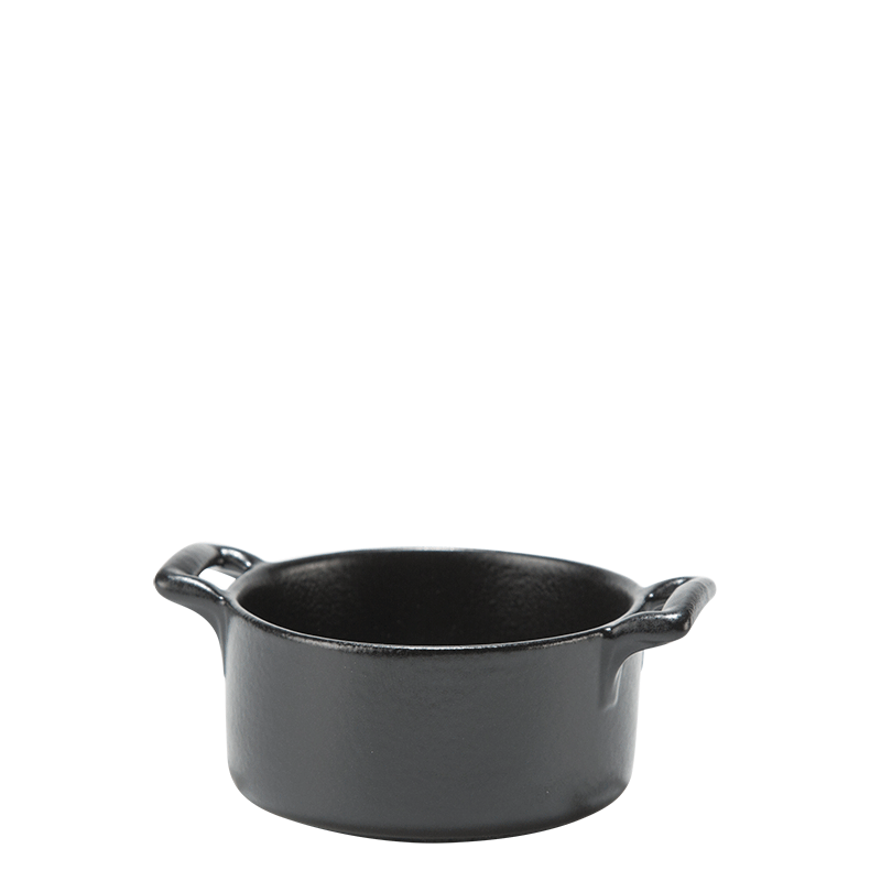 Mini cocotte porcelaine noire Ø 7,2 cm H 3,5 cm 8 cl