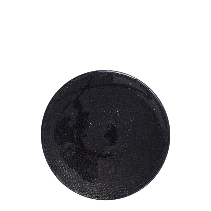 Assiette à pain noire en verre Ø 14 cm