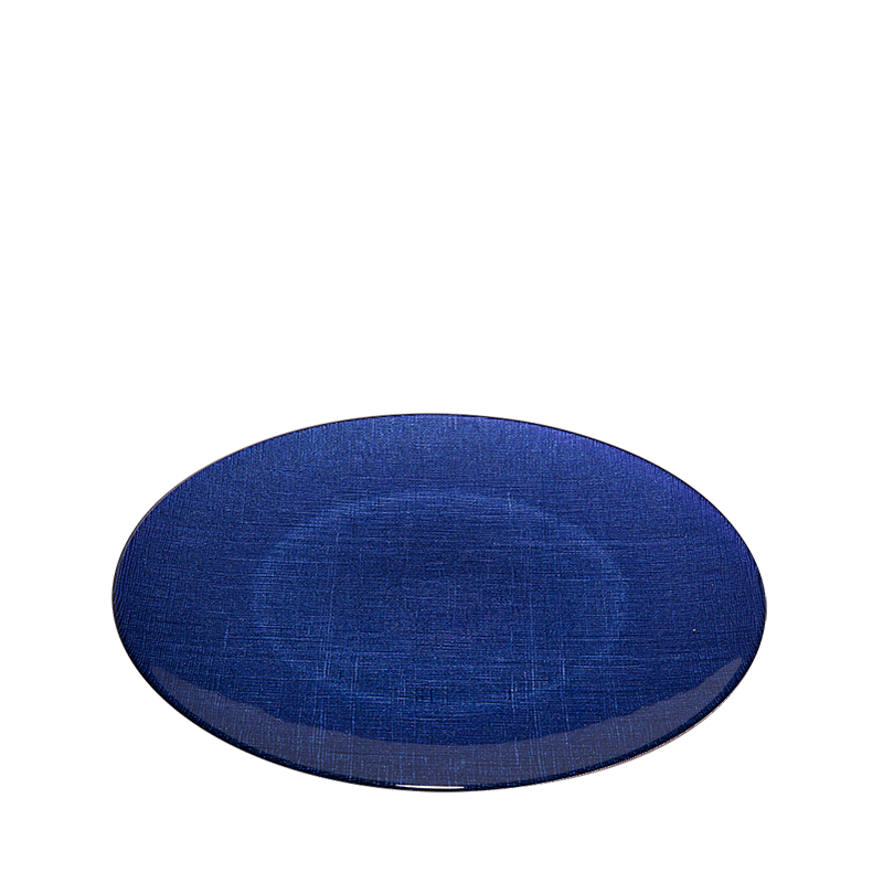 Assiette de présentation bleue en verre Ø 32 cm