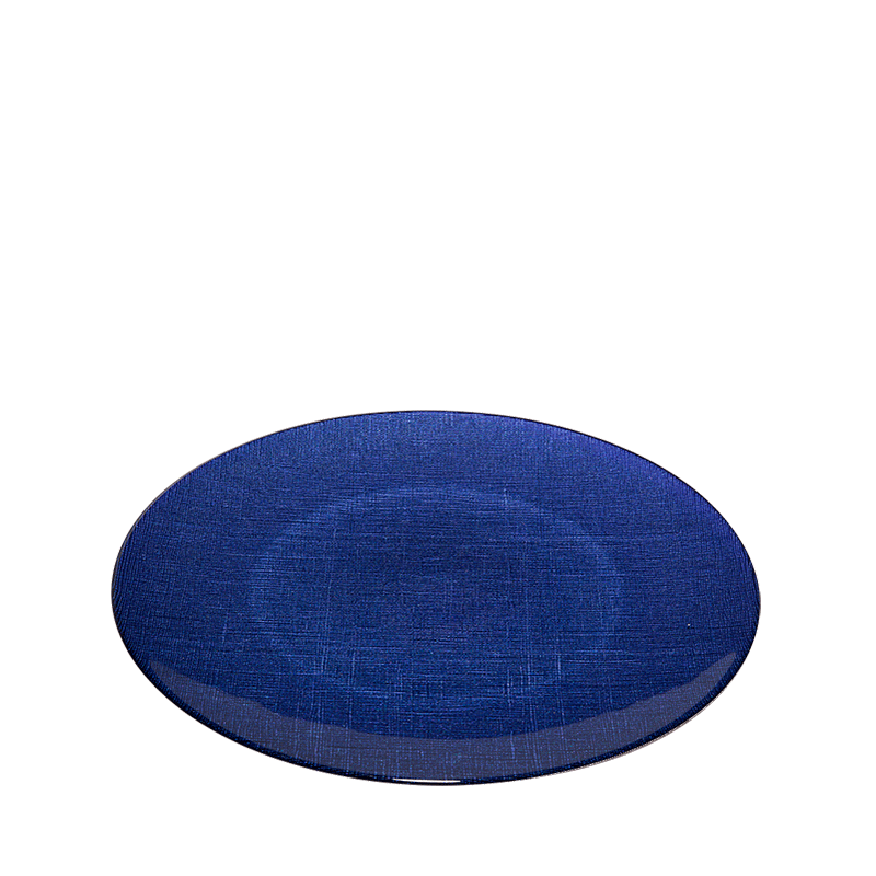 Assiette de présentation bleue en verre Ø 32 cm