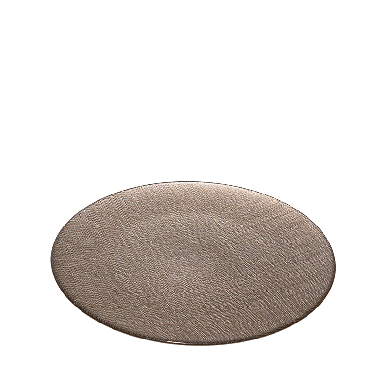 Assiette de présentation taupe en verre Ø 32 cm