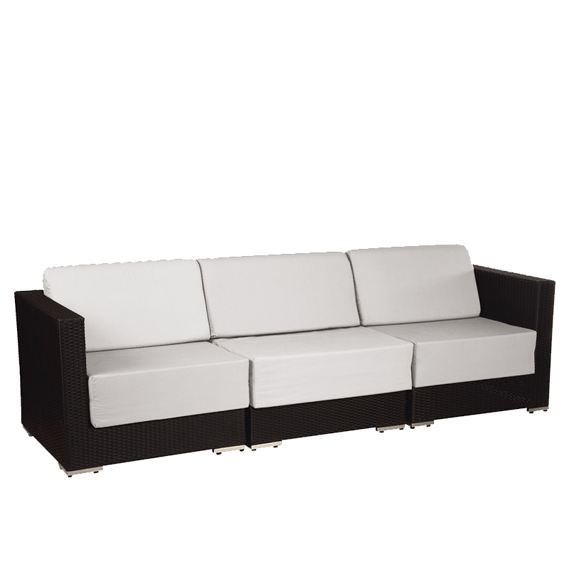 Canap&eacute; Lounge tress&eacute; gris 80 x 240 cm H 67 cm