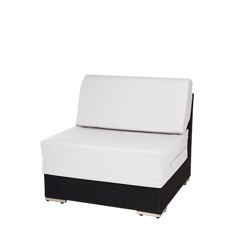 Module central Lounge tress&eacute; gris 80 x 80 cm H 67 cm