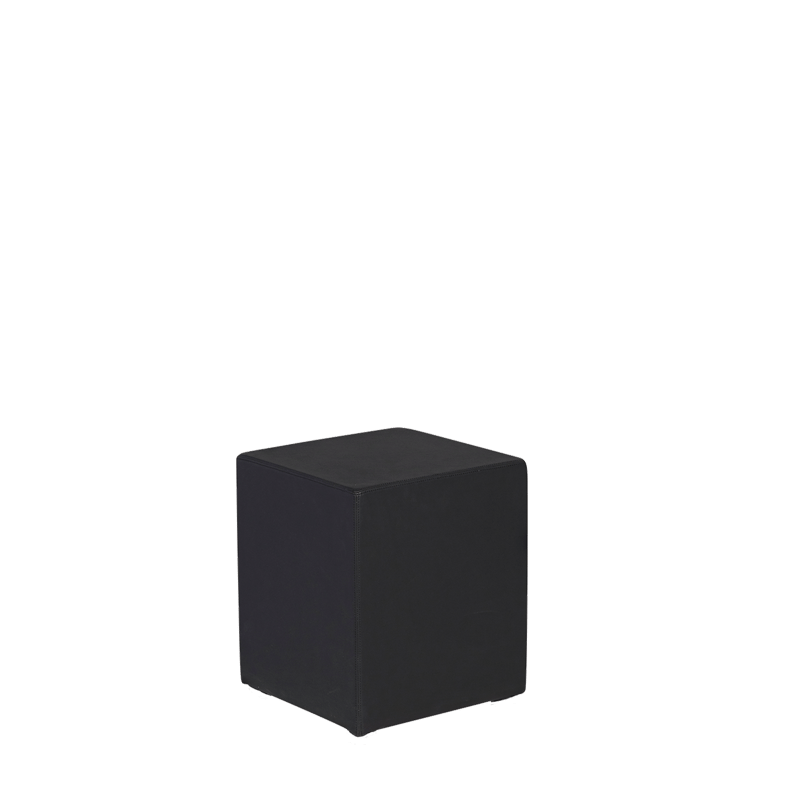 Pouf carré vinyle noir 40 x 40 H 40 cm