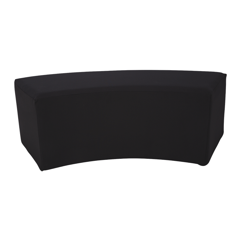 Banquette arrondie vinyle noir 50 x 150 H 40 cm