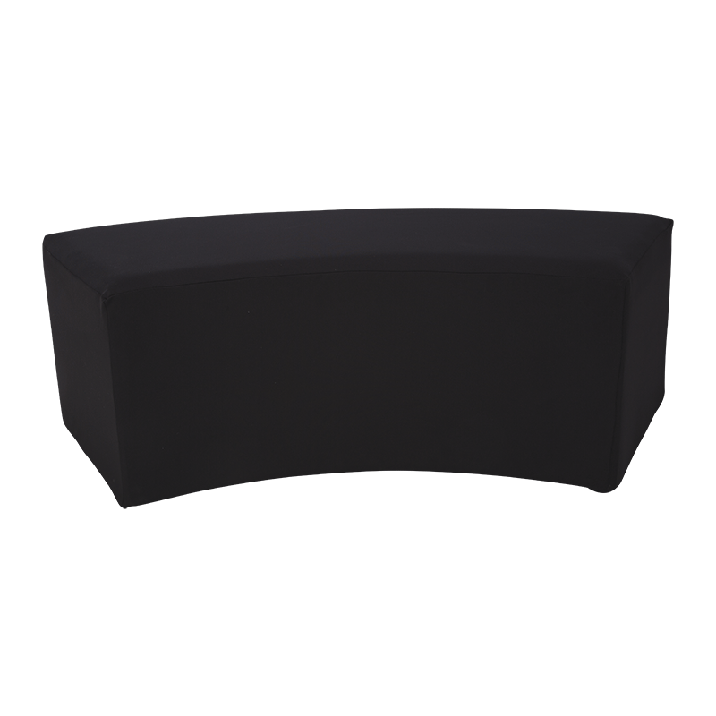 Banquette arrondie vinyle noir 50 x150 H 40 cm