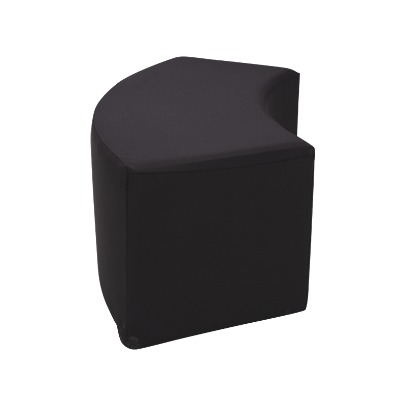 Banquette arrondie vinyle noir 50 x 150 H 40 cm
