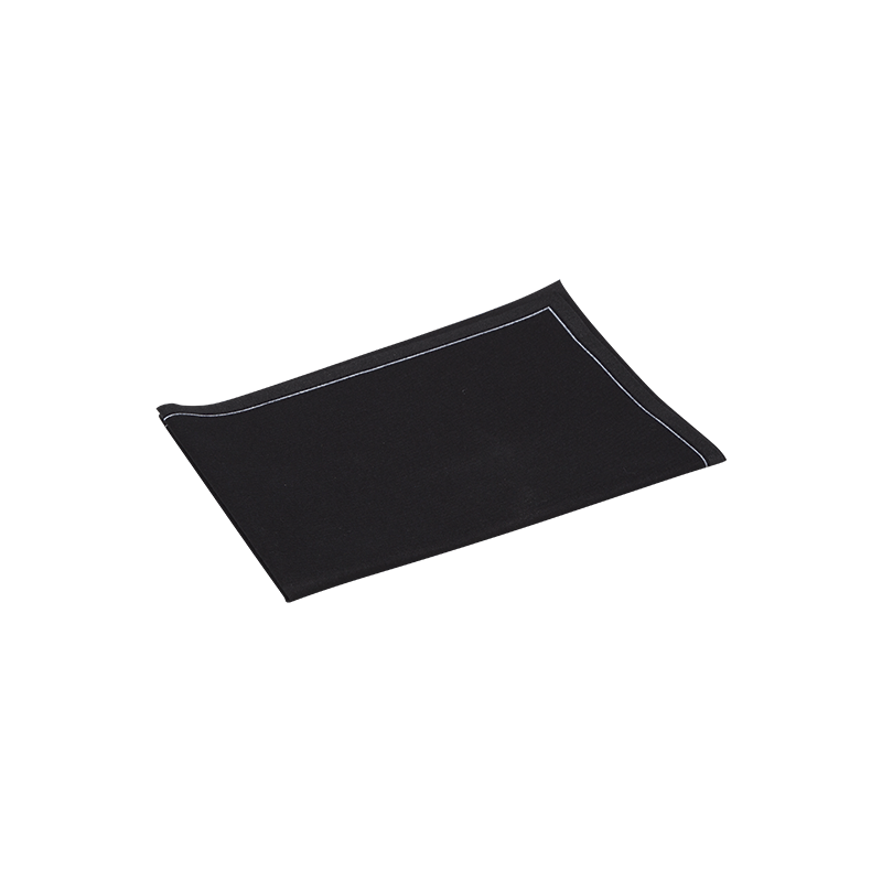 Sets de table/serviettes tissu noir 48 x 32 cm en rouleau (12)