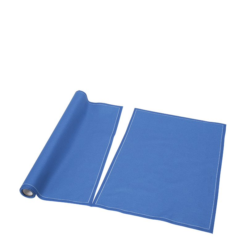 Bleu Bloc Coton Imprimé Dîner Table Tissu Serviette Premium Qualité - Set  De 6