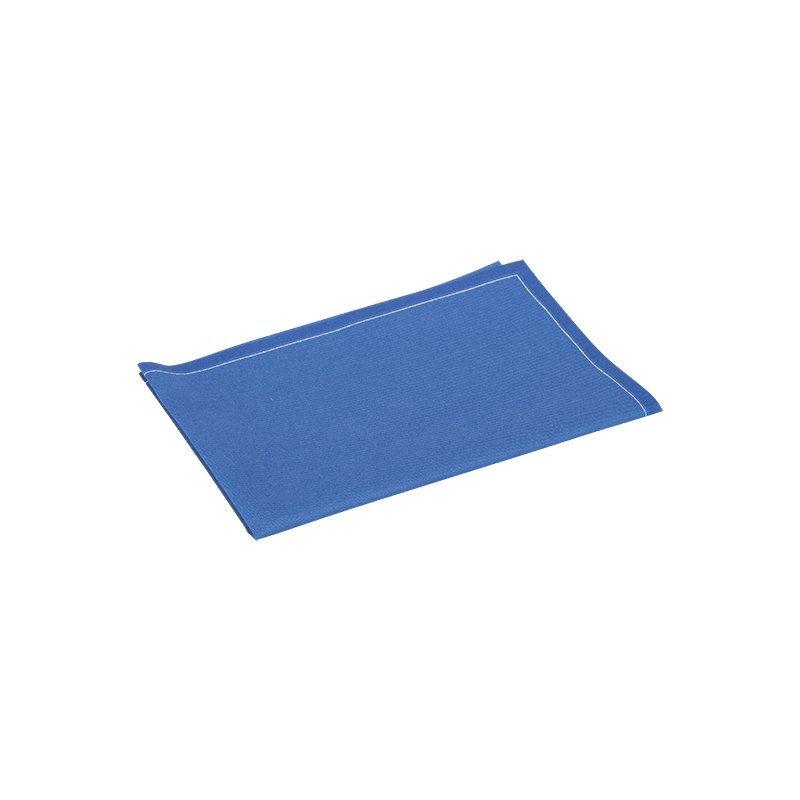 Sets de table/serviettes tissu bleu 48 x 32 cm en rouleau (12)